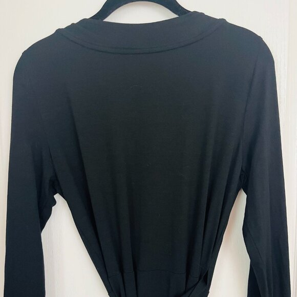 Banana Republic Classic Black Long Sleeve Rayon Wrap Dress - Picture 13 of 14